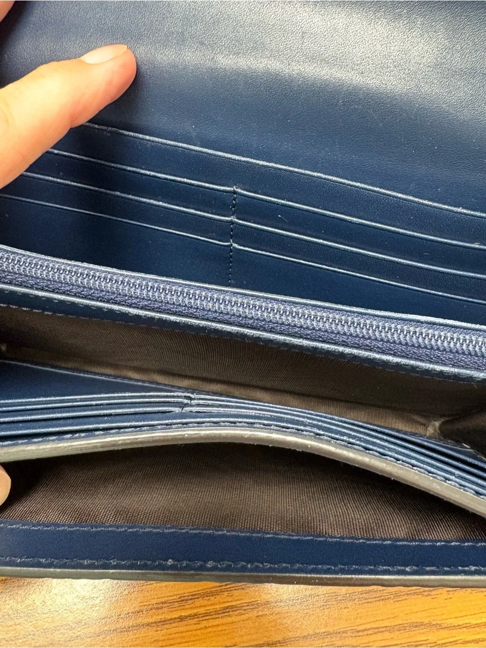 Gucci Navy Blue Guccissima Leather Flap Wallet 410100
